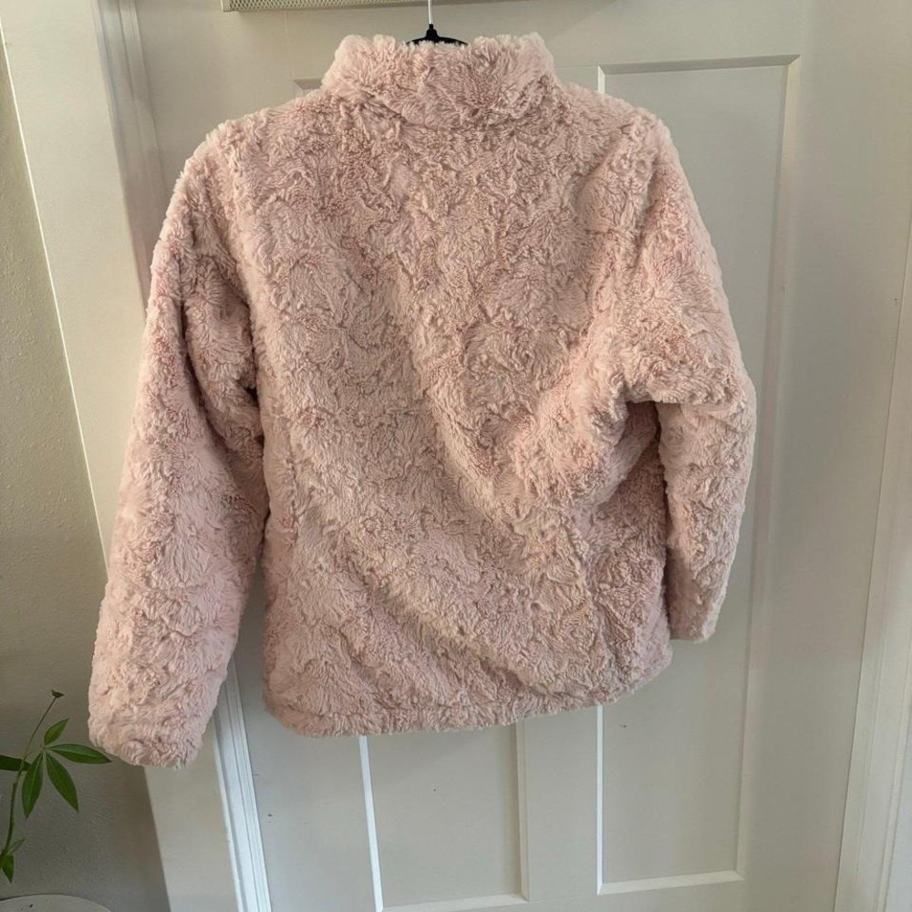 The North Face Reversible Mossbud Swirl Puffer Jacket Full Zip Gray/pinkGirls XL - Picture 7 of 8